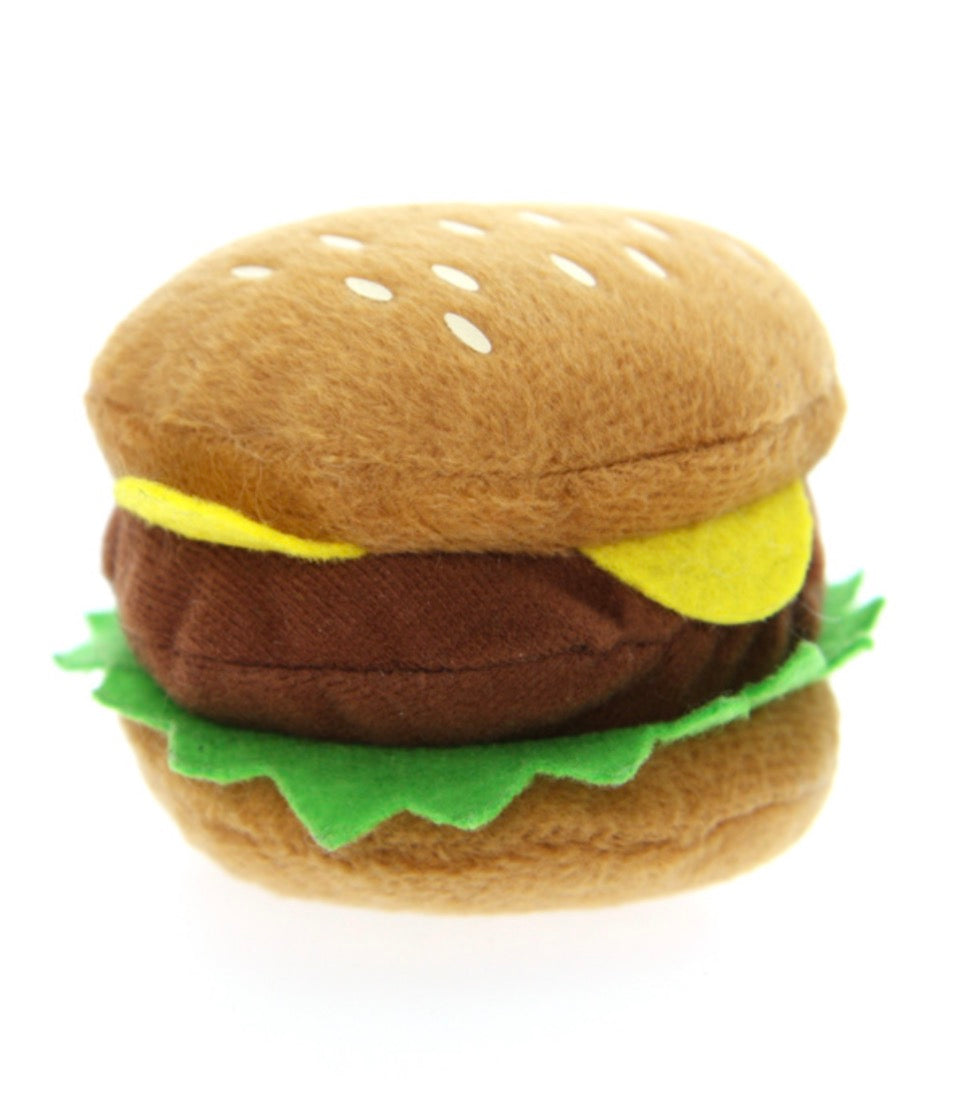 Hamburger Plush & Squeaky Dog Toy