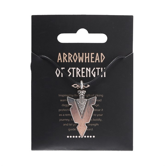 Arrowhead of Strength Viking Cord Necklace
