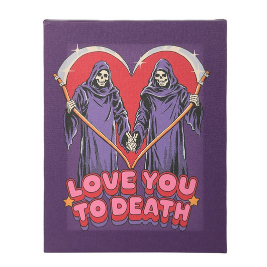 19x25cm Love You To Death Canvas Plaque by Steven Rhodes