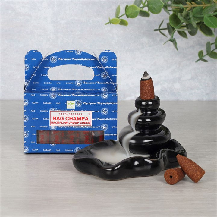 Set of 6 Nag Champa Backflow Dhoop Cones by Satya (6/30)