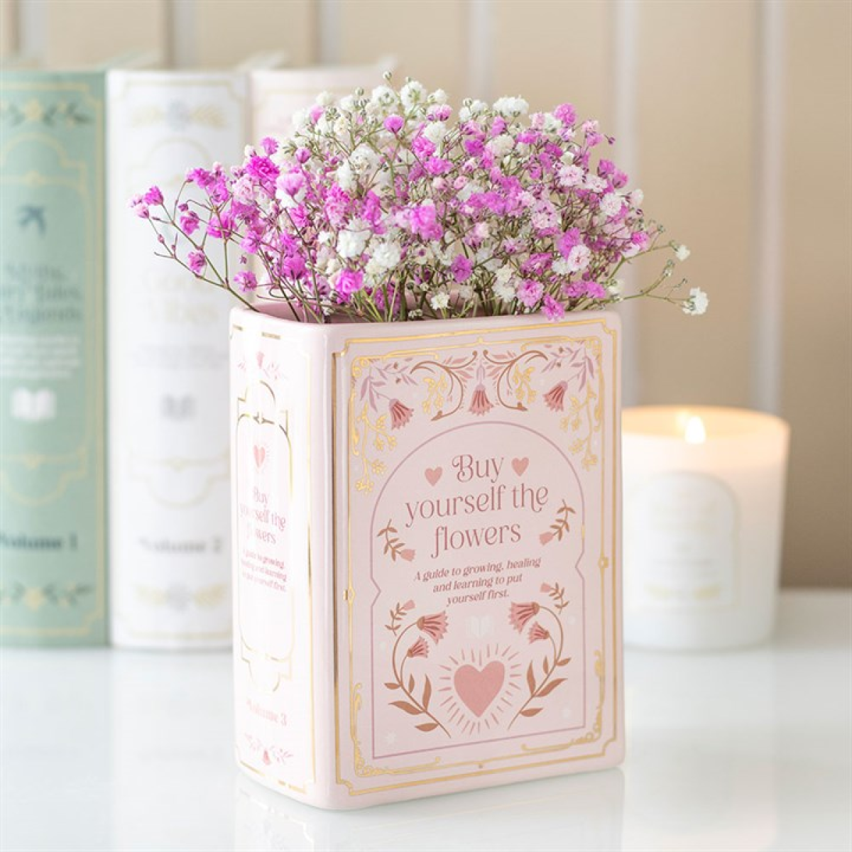 Pink Book Shaped Vase