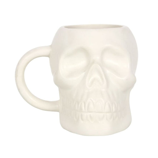 Matte White Skull Mug