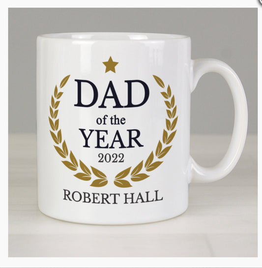 Personalised Dad of the Year Mug