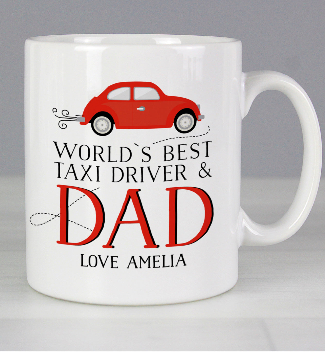 Personalised Worlds Best Taxi Driver Dad Mug