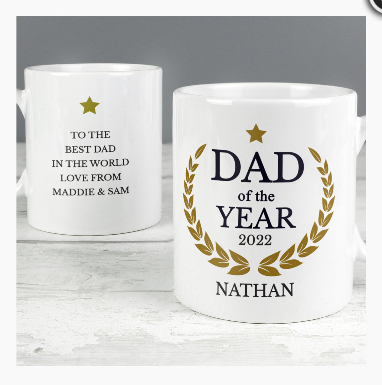 Personalised Dad of the Year Mug