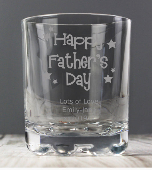 Personalised Happy Father's Day Stars Tumbler